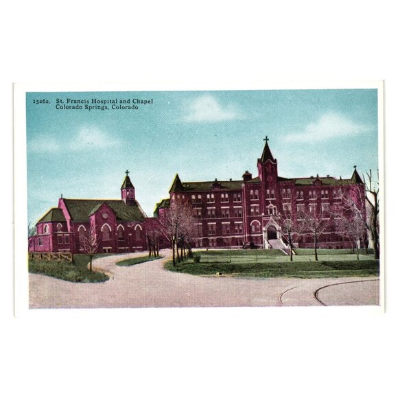 Vintage St Francis Hospital Chapel Colorado Springs Postcard Medical Building - Picture 1 of 2